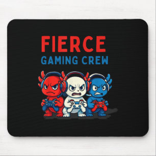 Mousepad Equipe de Jogo do Axolote Engraçado Feroz Vermelho