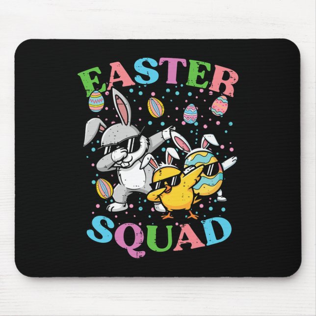 Mousepad Equipe de Páscoa Coelho Ovo Frango Dab Equipe Corr (Frente)