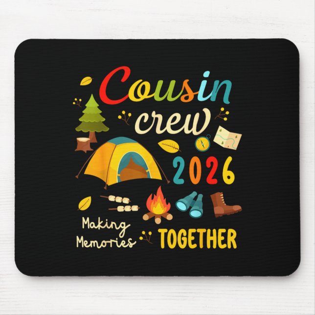 Mousepad Equipe de primos 2026 criando memórias viagem de p (Frente)
