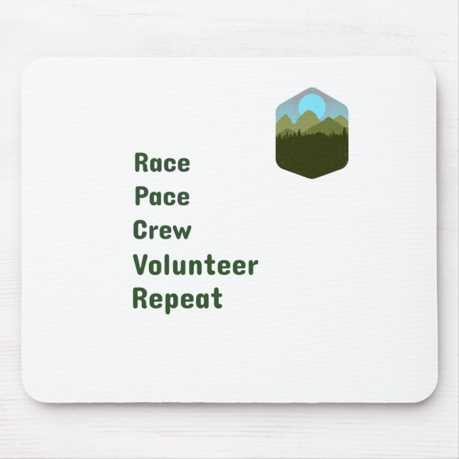 Mousepad Equipe de Ritmo de Corrida Voluntário Repetir (Frente)