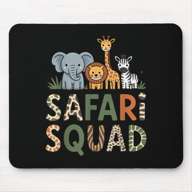Mousepad Equipe de Safari Animais da Selva Amigos de Zoológ (Frente)
