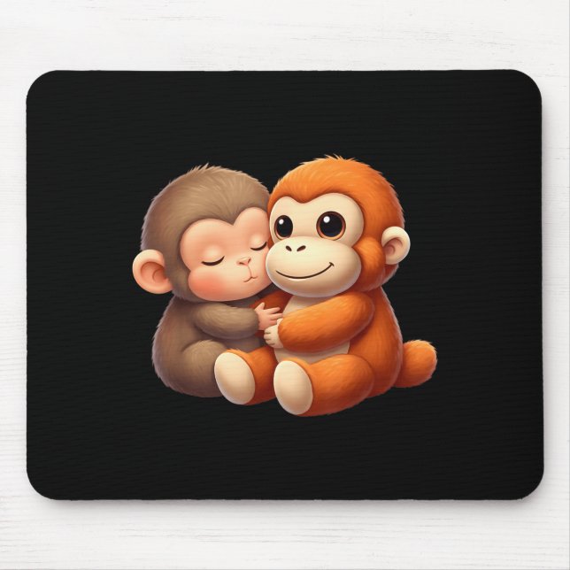 Mousepad Equipe de Soco de Macaco Bebê Soco Macaco Fofo Soc (Frente)