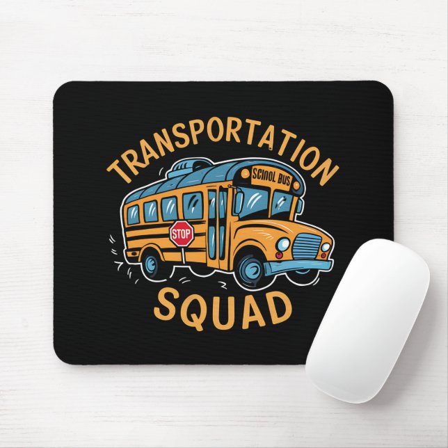 Mousepad Equipe de Transporte de Motorista de Ônibus Escola (Com mouse)