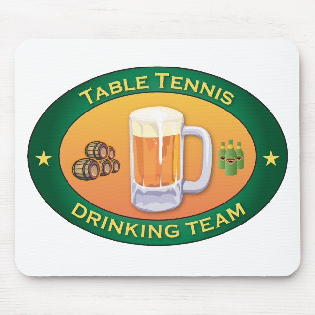 Mousepad Equipe do bebendo do ténis de mesa (Frente)