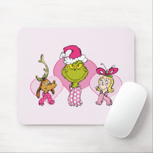 Mousepad Equipe do Grinch em Retrato Cor-de-Rosa do Dia dos