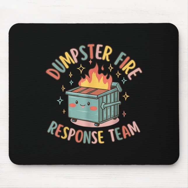 Mousepad Equipe Engraçada de Resposta a Incêndios Caos Meme (Frente)