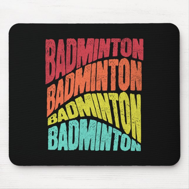 Mousepad Equipe Esportiva Retro Groovy Vibe Badminton (Frente)