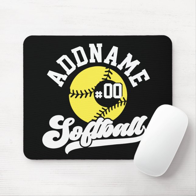 Mousepad Equipe Retroativa de NOME ADD do Jogador de Softba (Com mouse)