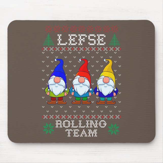 Mousepad Equipe Rolling da Esquerda, Tomate de Natal Gnomo (Frente)