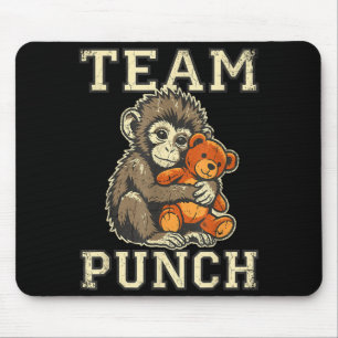 Mousepad Equipe soca meme de macaco bebê e brinquedo de pel