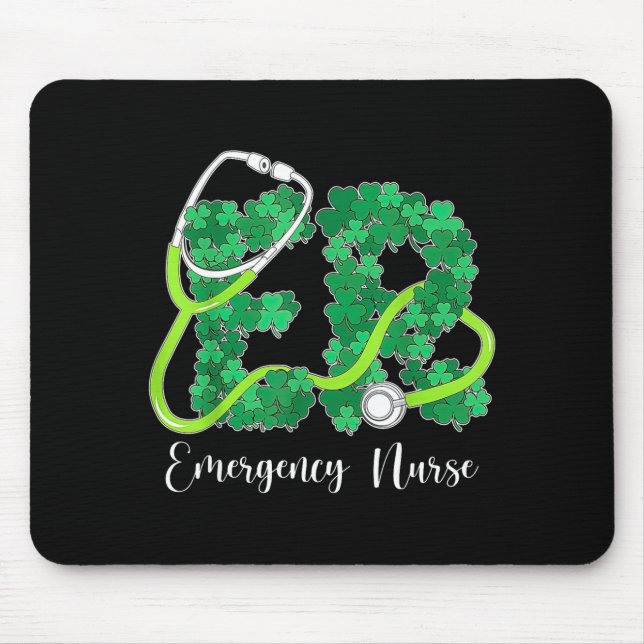 Mousepad Er Emergency Nurse Stethoscope St. Patrick's Day S (Frente)