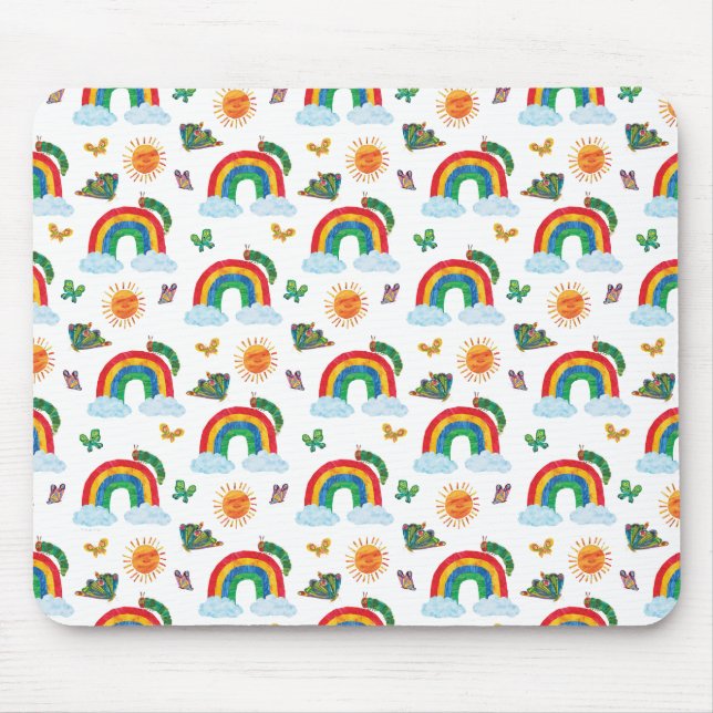 Mousepad Eric Carle | Lagarta à Borboleta Arco-Íris (Frente)