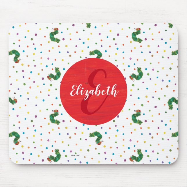 Mousepad Eric Carle | Padrões de lagartas e pontos (Frente)