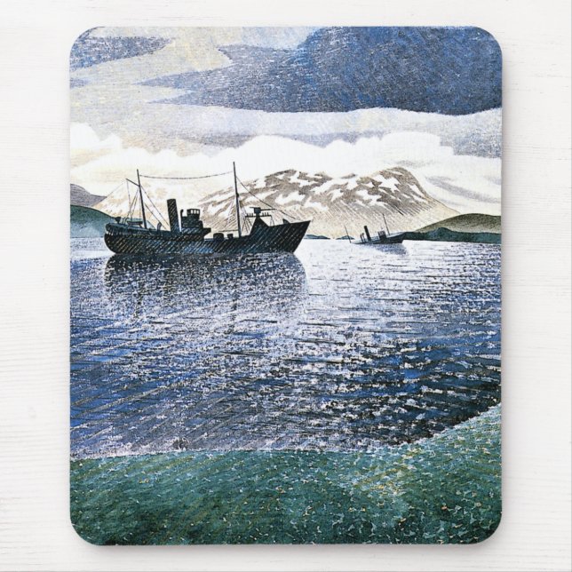 Mousepad Eric Ravilious - Noruega, realismo mágico, (Frente)