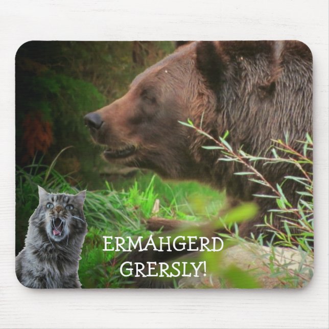 Mousepad Ermahgerd Gersley! Meme de gato (Frente)