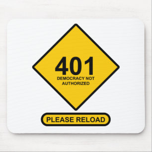 Mousepad Erro 401: Democracia não autorizada