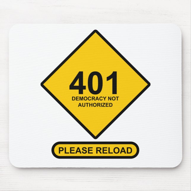 Mousepad Erro 401: Democracia não autorizada (Frente)