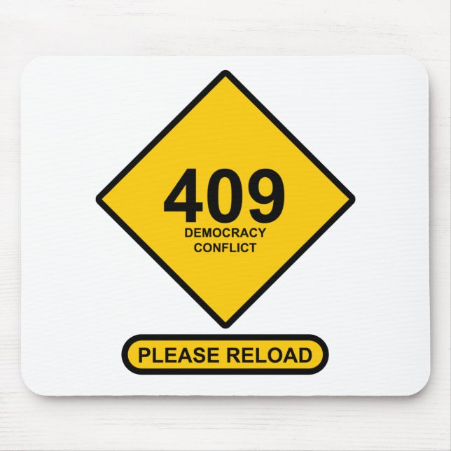 Mousepad Erro 409: Conflito de democracia (Frente)