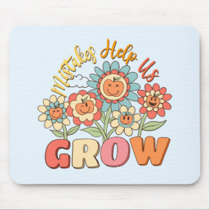 Mousepad Erros Nos Ajudam A Crescer - Motivação Floral Repr