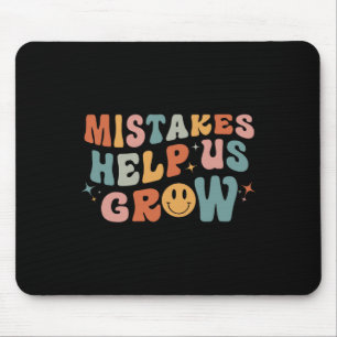 Mousepad Erros nos ajudam a crescer - Retro Groovy Primeiro
