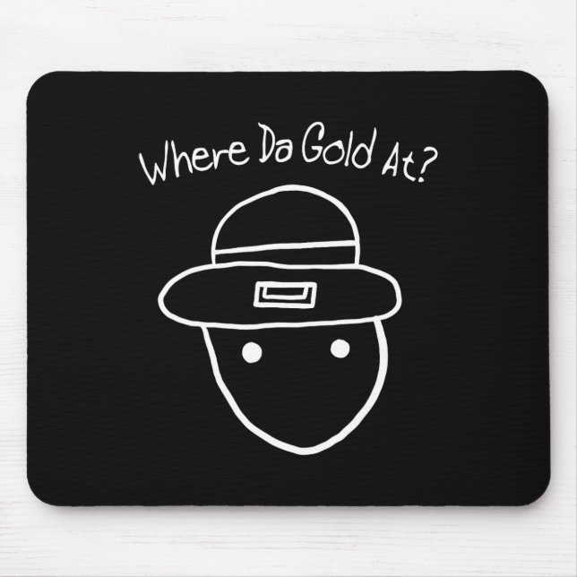 Mousepad Esboço Amador de Leprechaun Engraçado Meme Irlandê (Frente)