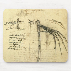 Mousepad Esboço da Máquina Voadora de Leonardo da Vinci