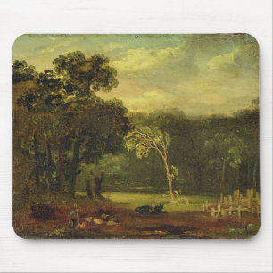 Mousepad Esboço da natureza no parque de Sion, 1819 (óleo