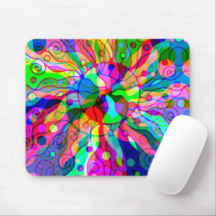 Mousepad Esboço de arte fantasiosa - Abstrato Neon Shift 1