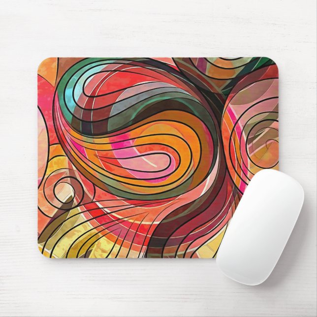 Mousepad Esboço de Espectro de Arco-íris Multicolorido (Com mouse)