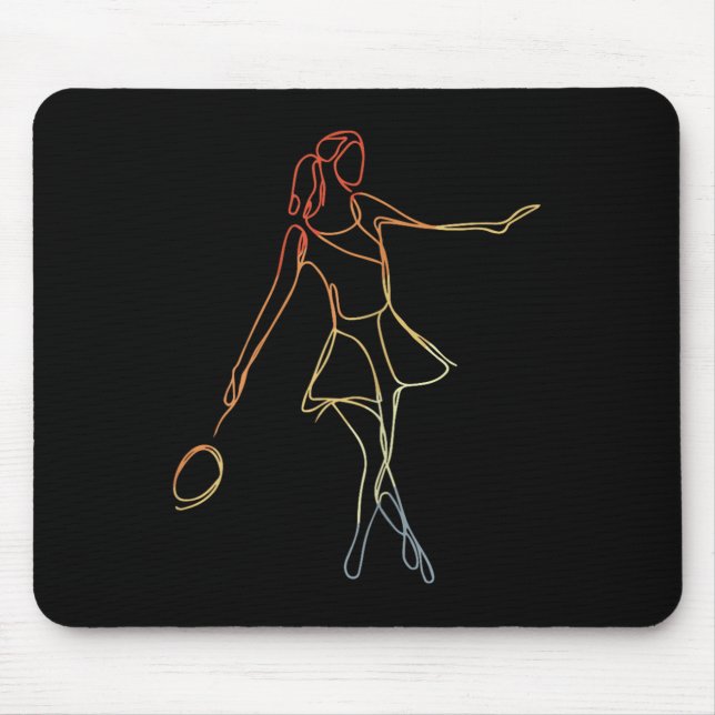 Mousepad Esboço de Jogadora de Badminton Feminina Jogo de P (Frente)