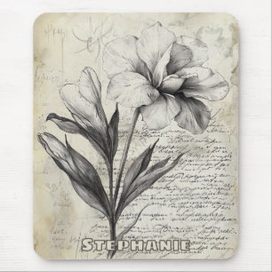 Mousepad Esboço Floral Russo com Caligrafia - Idade (3)