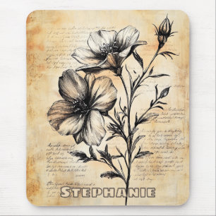 Mousepad Esboço Floral Russo com Caligrafia - Idade (6)