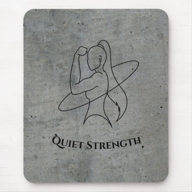 Mousepad Esboço Minimalista de Mulher Forte Fitness (Frente)