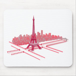 Mousepad Esboço moderno da torre Eiffel de Paris