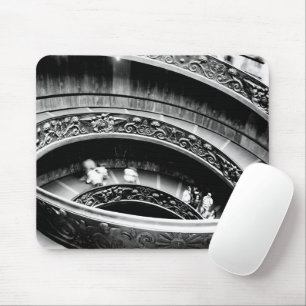 Mousepad Escada em espiral preta e branca