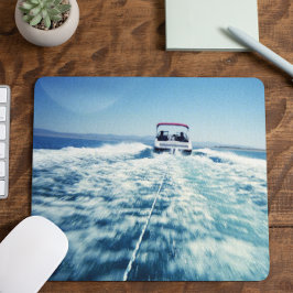 Mousepad Escadas Por Água Atrás Do Barco De Velocidade