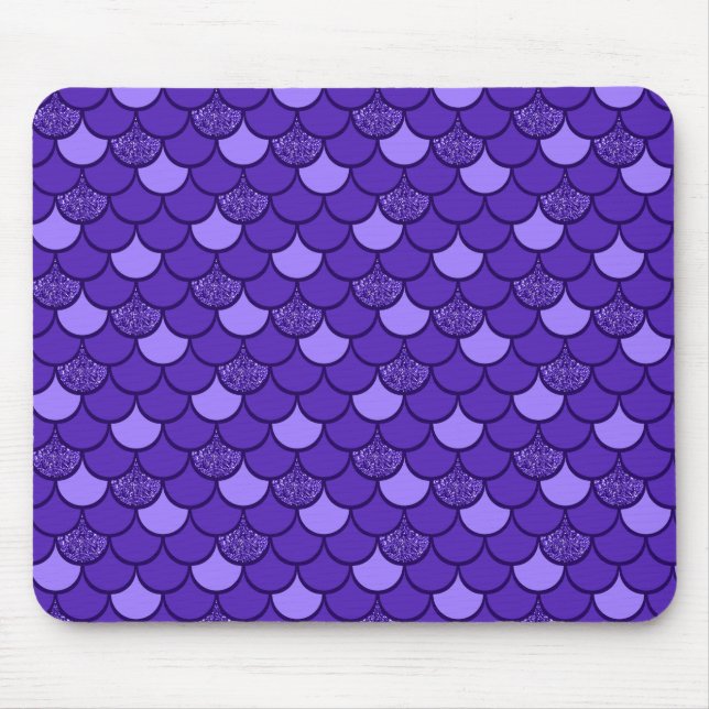 Mousepad Escala de sereia roxa com efeito de brilho (Frente)
