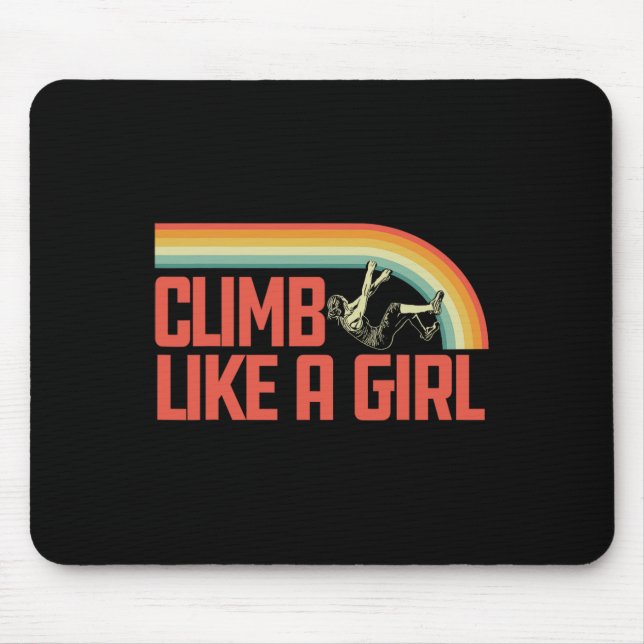 Mousepad Escalada Como Uma Menina Escalada Em Rocha E Bould (Frente)