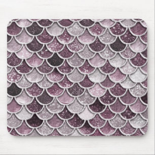 Mousepad Escalas de Sereia do Ombre de Blush Dourado rosa