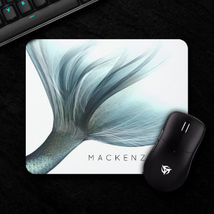 Mousepad Escalas de Sereia Luxe   Padrão De Teal De Aqua M