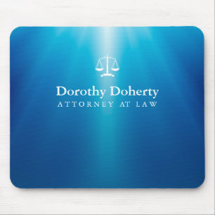 Mousepad Escalas do fundo dos raios do azul de justiça  