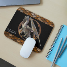 Mousepad Escamas de Dragão de Bronze Majestoso Lindas