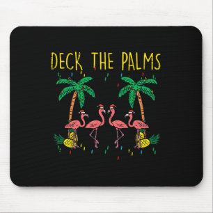 Mousepad Escapar As Palmas Flamingo Diversão Xmas Mulheres