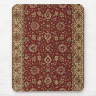 Mousepad Escarlate persa vermelho da tapeçaria do arabesqu