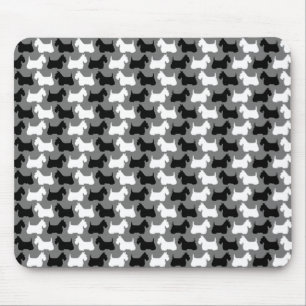 Mousepad Escocês Terrier silhueta, preto/branco/cinza