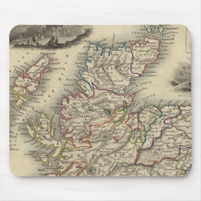 Mousepad Escócia com mapa das ilhas Shetland (Frente)
