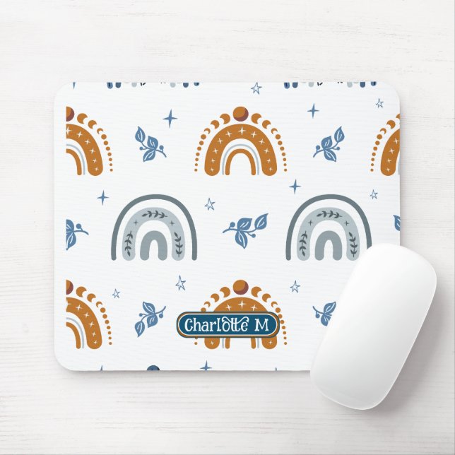 Mousepad Escola de Trabalho de Padrões Celestiais de Retro- (Com mouse)