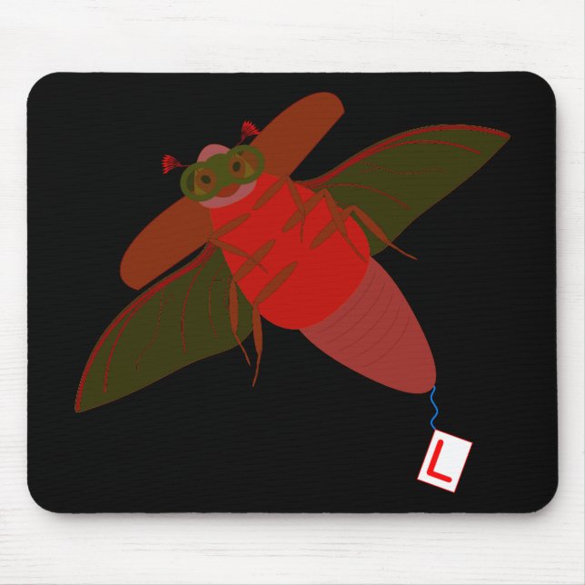 Mousepad Escola de Voo Maybug! Ilustração Engraçada (Frente)