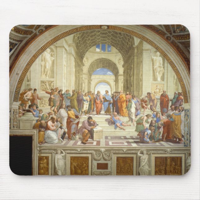 Mousepad Escola do Fresco de Atenas por Raffaello Sanzio (Frente)