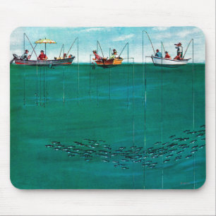 Mousepad Escola dos peixes entre linhas por Thornton Utz